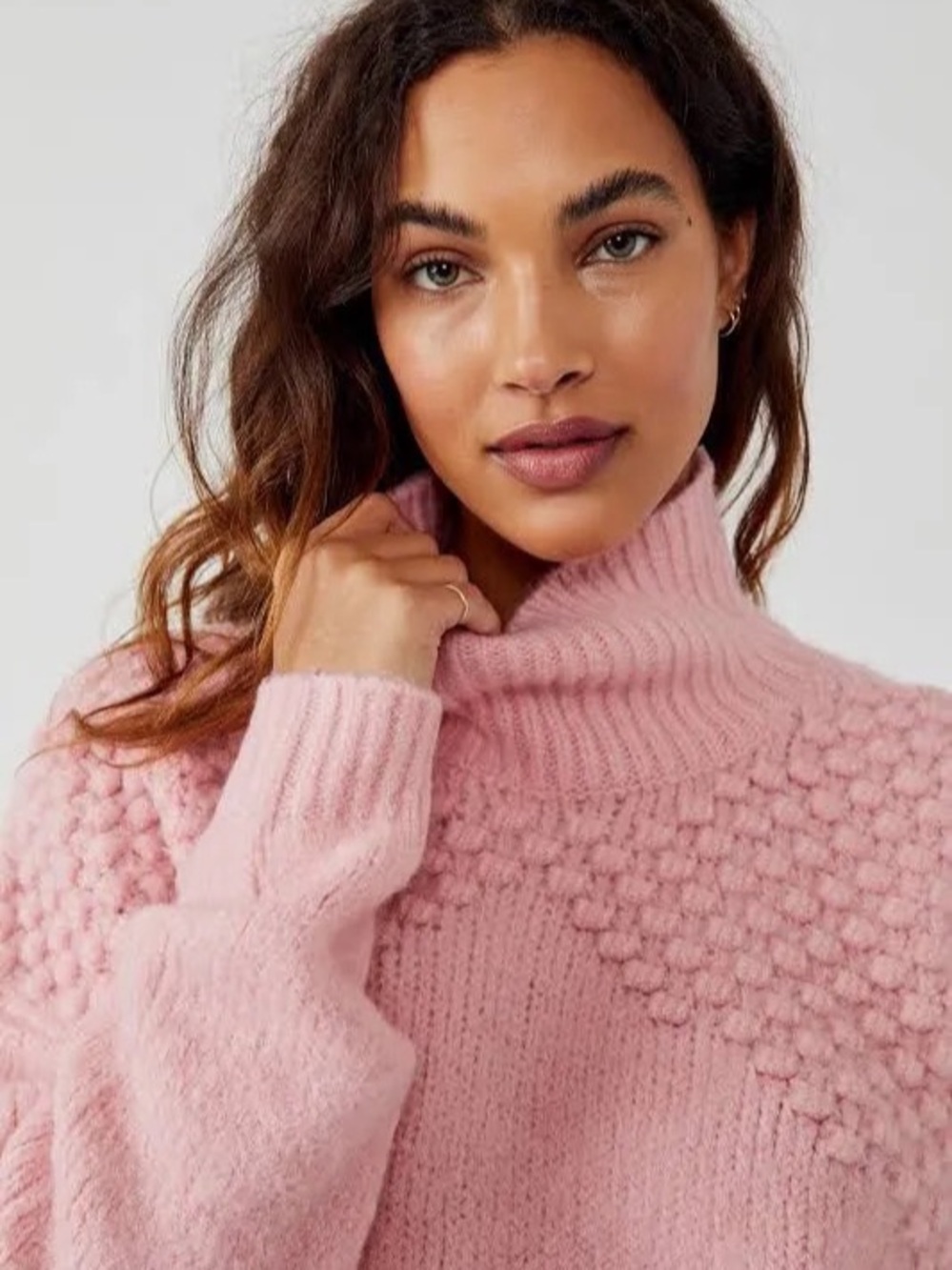 Free People Opal Rollneck Knit Sweater Pink - Picture 3 of 8